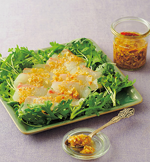 食べるナッツオイルでカルパッチョ