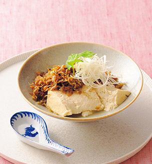 豆腐とちりめんじゃこの中華蒸し