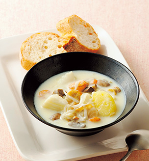 シーフードミックスのチャウダー