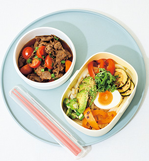 牛肉とトマトの、旨ダレ冷やしうどんべんとう